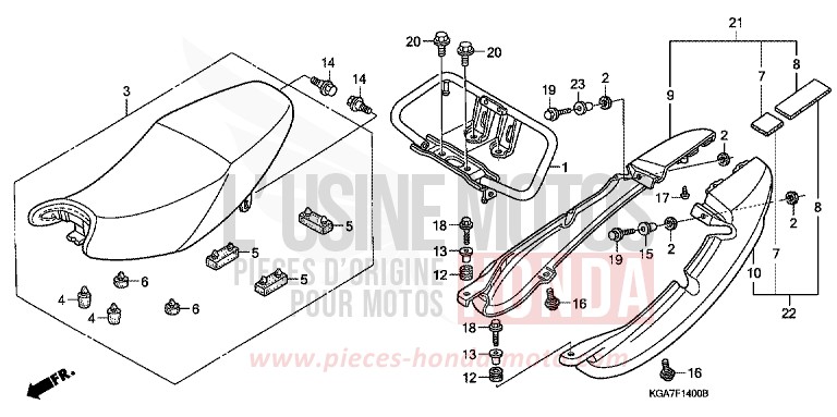 SITZ von CG125 TITAN ES FORCE SILVER METALLIC (NH411) von 2004